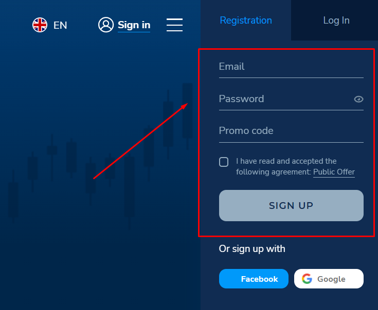 Sign up for your Binary Options trading account